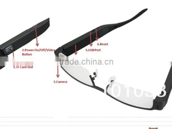 Black Digital Video RecorderWebcam Mini DV 720P Hidden Camera Glasses photo-4