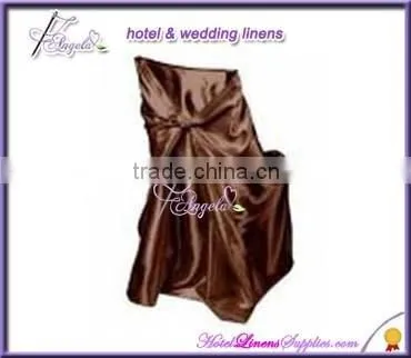 Chocolate Universal Chair Covers, Satin Self-tie Chair Covers, Pillow Case Chair Covers for Folding Chairs