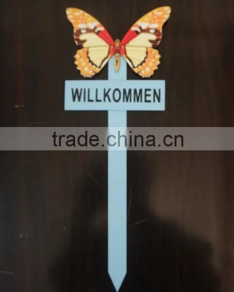 Garden Guide WELCOME WILLKOMMEN Flower Butterfly Designs BSCI Certificate photo-4