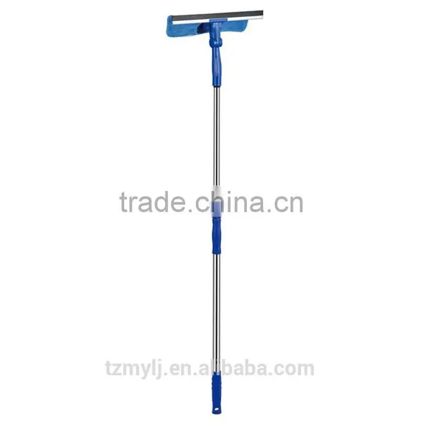 Windows Wiper Rubber Blade and Fiber Cloth Head Telestopic Handle