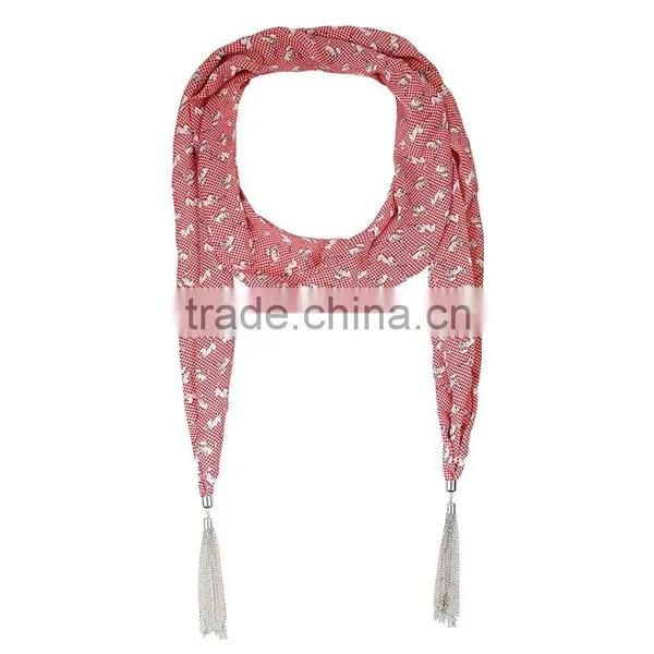 2015 Preppy Style Presentative Leaves Printing Fashion Chiffon Scarf photo-2