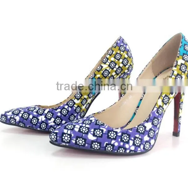 2016 Top Fashion African Wax Shoes And Bags Ankara Fabrics Lady's Wax Prints Shoes photo-5