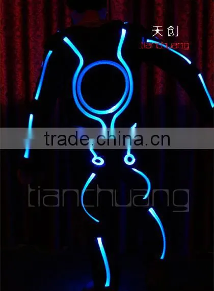 Remote & DMX512 Controlled Full Color LED Fiber Optic Tron Dance Costumes photo-3