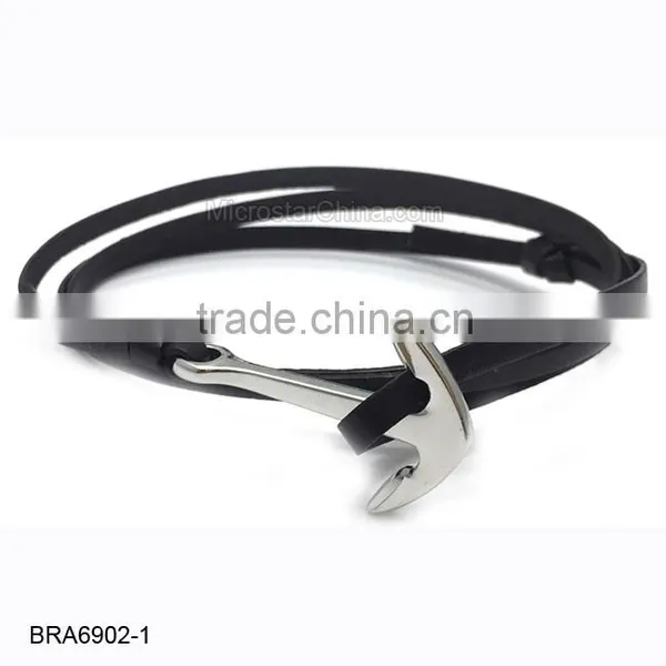Real Leather Anchor Bracelet For Wholesale photo-2