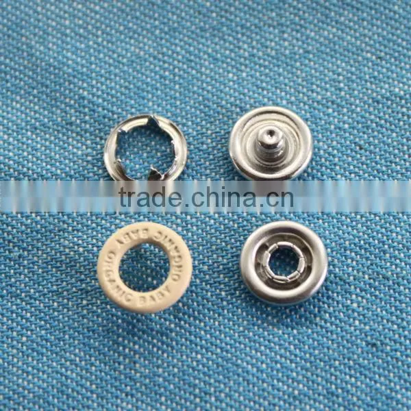 relief brass ring snap button for baby garment