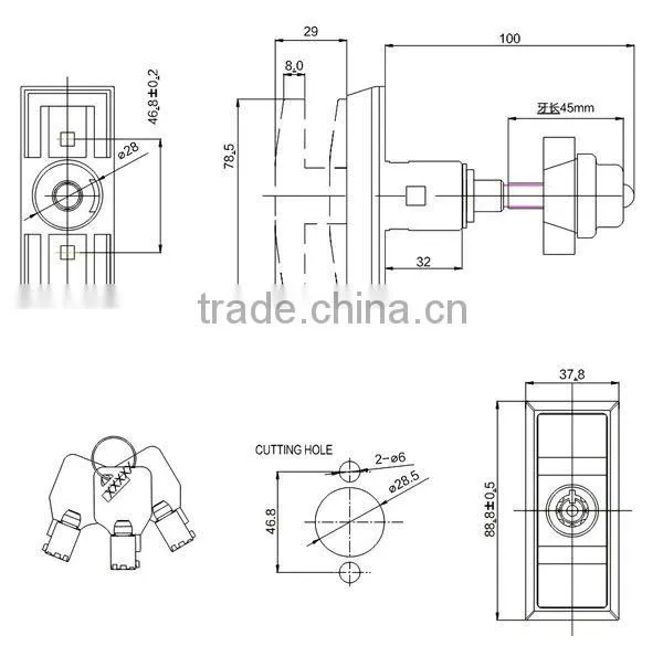 High Quality Tubular Master Key Vending Machine Lock photo-2