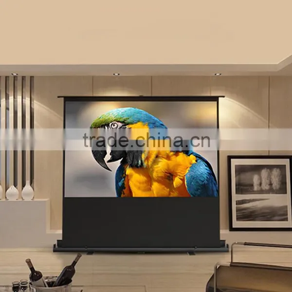 60" Pull up Portable Floor up Screen With Hydraulic Damping Equipment photo-3