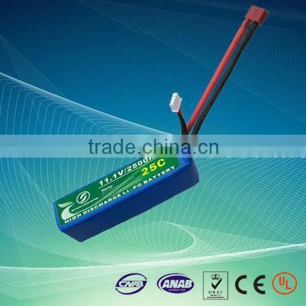 High Discharge RC Lithium Battery With 25C 2500MAH
