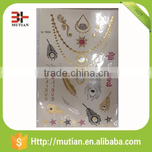 Bulk Wholesale Waterproof Metallic Temporary Tattoo Sticker photo-3