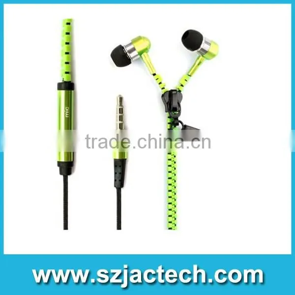 Fashion Colorful Metal Zipper Cable Design Earphone Fashion Earbud With Microphone photo-4