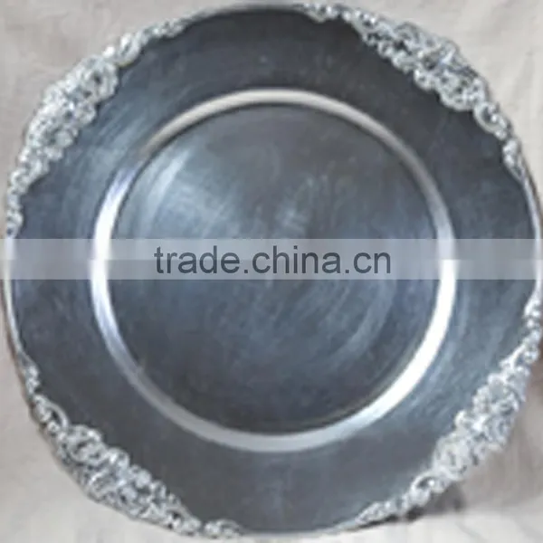 High Quality Wedding Silver Charger Plate for Sale