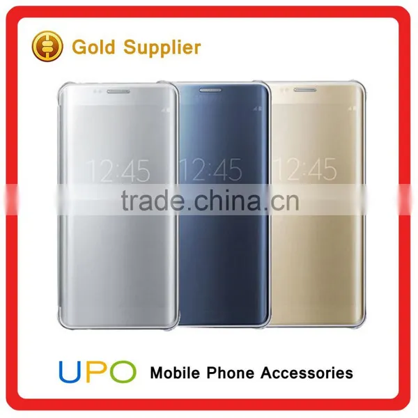 [UPO] Top Selling Clear View Translucent Flip Electroplating Mirror PC Smart Phone Case for Samsung Galaxy S7 Edge Case photo-2