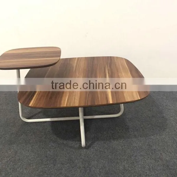 New Arrival Two Layercovered Paper Coffee Table With Metal Legs photo-3