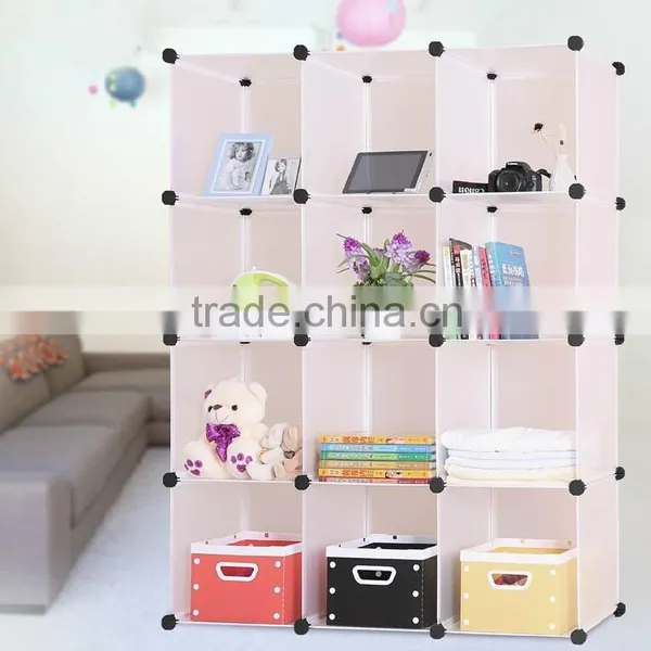 12 Cubes Plastic Innterlocking DIY Storage Cabinets Closet (FH-AL0043) photo-3