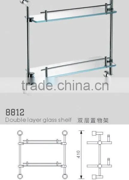 double layer glass shelf