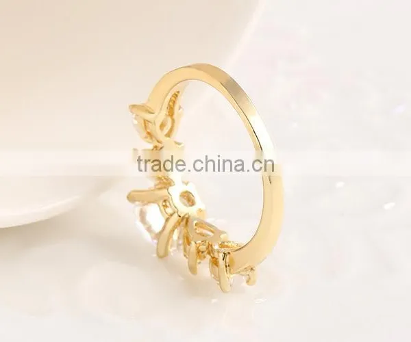 Hot Sale 18K Real Gold Plated Ring Fashion New Crystal Rings Wedding photo-4