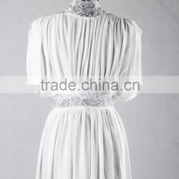 RB003 Delicate Lace Trim Sexy Kimono Robe for Women photo-4