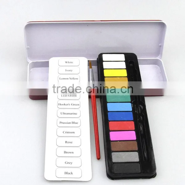 Non-toxic Popular Cake Watercolor Paint Set for Drawing 13 Colors Watercolor Paint Set photo-3