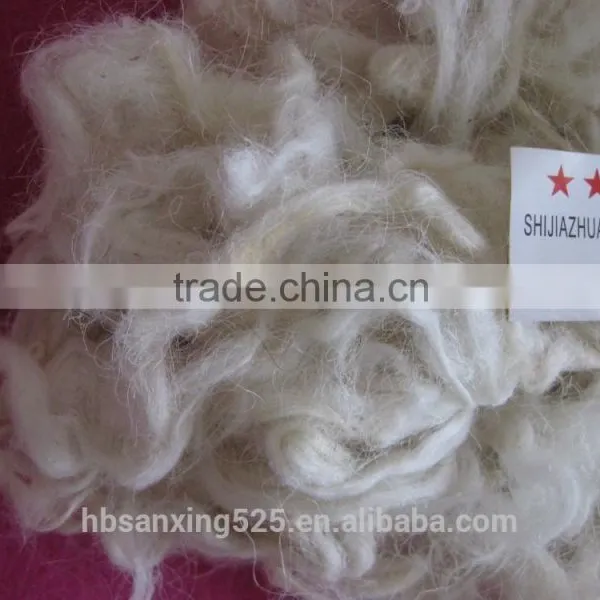 Chinese Fleece Sheep Wool, Mogolian Sheep Wool, 28-32mic&70-110mm, Raw White Color photo-3