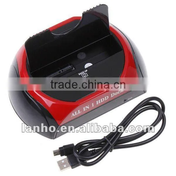 USB 2.0 2.5/3.5" SATA HDD Docking Station Hard Drive Disk Dock e-SATA AC Adapter