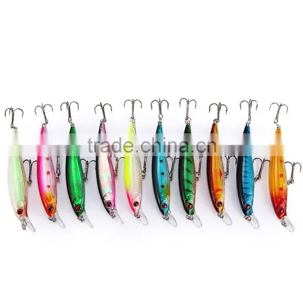 10Pcs 11cm Plastic Hard Fishing Lures Minnow Crank Artificial Hard Bait With 2 Hooks Ultra-realistic photo-2