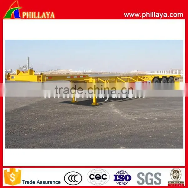 China 3 Axles 40ft Container Semi Trailer Widely Used New Condition Low Price 20ft 40 Feet Flatbed Truck Trailer Made in China photo-5