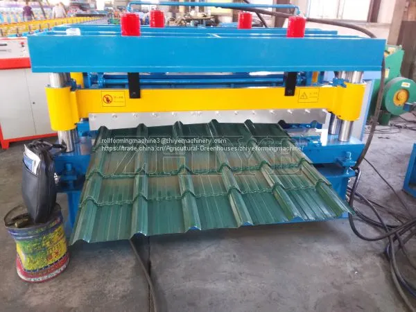 PLC Controlling Zinc Glazed Roofing Tile Roll Forming Machine photo-3