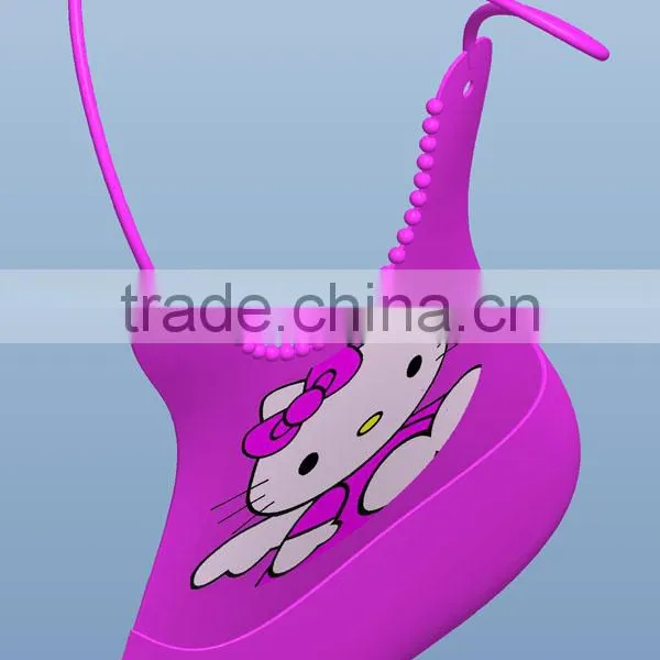 Silicone Baby Waterproof Soft Bib Apron Pinafore Feeding Spill Food Collector Holder photo-3