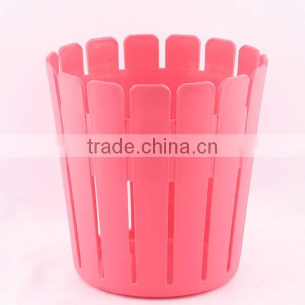 Plastic Wood Line Basket Trash Can Dustbin Trash Bin photo-5