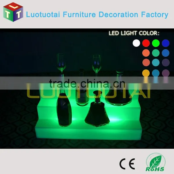 Unbroken High Quality PE LED Light up Wine Holder/strong Plastic Wine Display/bar Furniture LTT-SF05A photo-4