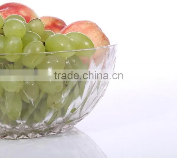 Set 5 Engraving Large Clear Decorative Glass Salad Bowls photo-3