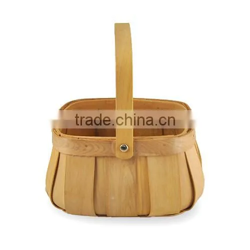 Linyi Manufacturer Supply Handmade Cheap Wooden Fruit Basket With Handle photo-4