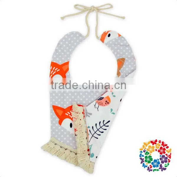 Fancy Reversible Baby Tassel Bandana Christening Bibs photo-4