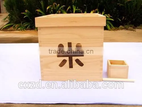 Wood Material Raw Rice Storage Use Wooden Rice Box photo-3