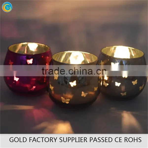 Gold Pillar Candle Holders Candle Glass Jars photo-5
