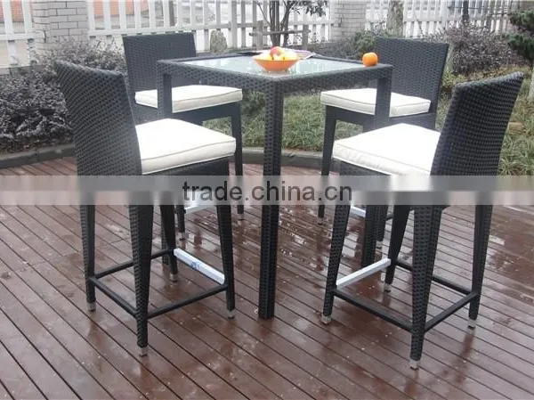 Outdoor/Indoor Furniture Rattan/Wicker Patio Bar Set photo-2