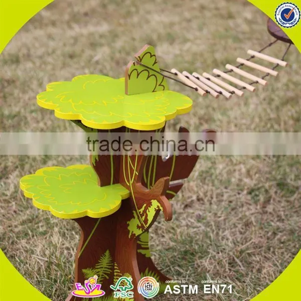 2017 New Products Indoor Children Toys Wooden Treehouse Dollhouse W03B059 photo-4
