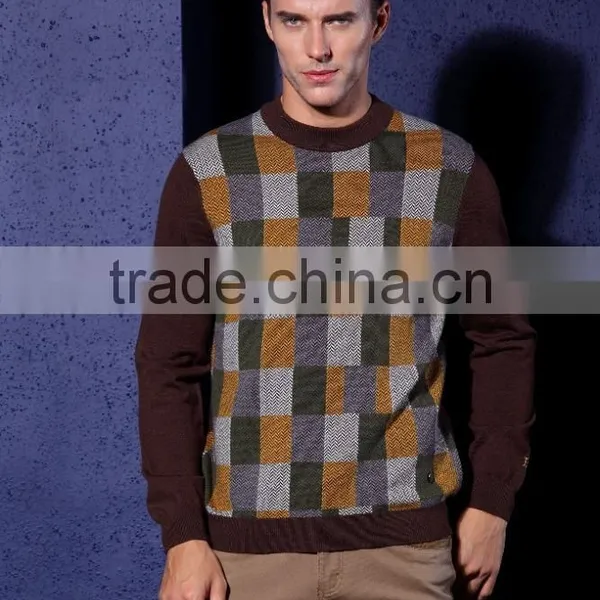 Jacquard Style Mens Multi Color Sweater photo-5