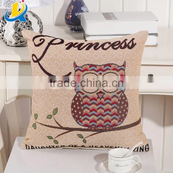 Fancy Owl Design Backrest Embroidery Pillow Cover photo-6