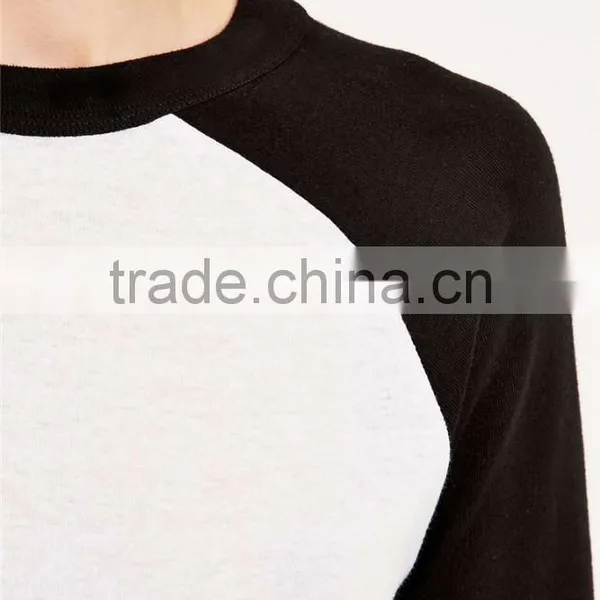 Crew Neck Wholesale 3/4sleeve Blank t Shirt Ringer t Shirt photo-3