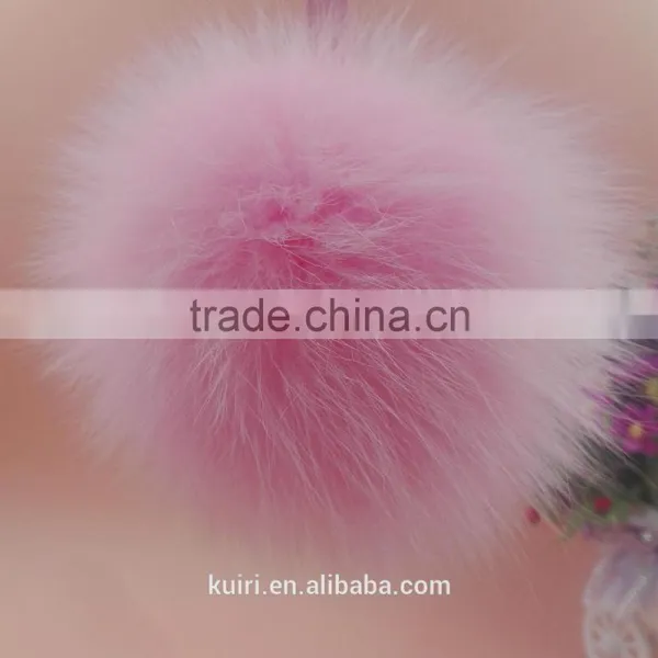 2016 Fashion Cheap Price Bag or Garment Charm 12cm Fox Fur Ball Keychain photo-3