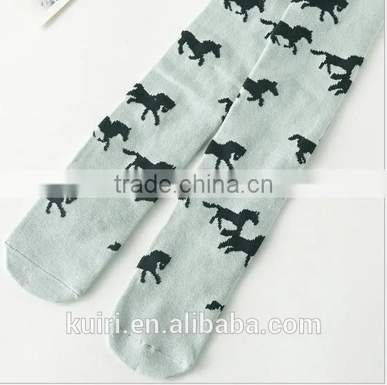 Cartoon Cat Desgin Lovely Kids Girl White Cotton Long Socks photo-4