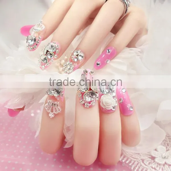 Self-adhesive Nails Glitter Tips With Glue Rhinestone Nails photo-5
