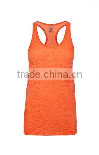 Next Level Apparel Ladies' Burnout Racerback Tank Top - Made From Pre-shrunk 65% Polyester and 35% Cotton. Comes With Your Logo. photo-5