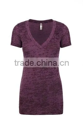 Next Level Apparel Ladies' Burnout Crossover V-Neck Tee - Made From Pre-shrunk 65% Polyester and 35% Cotton Jersey. photo-3