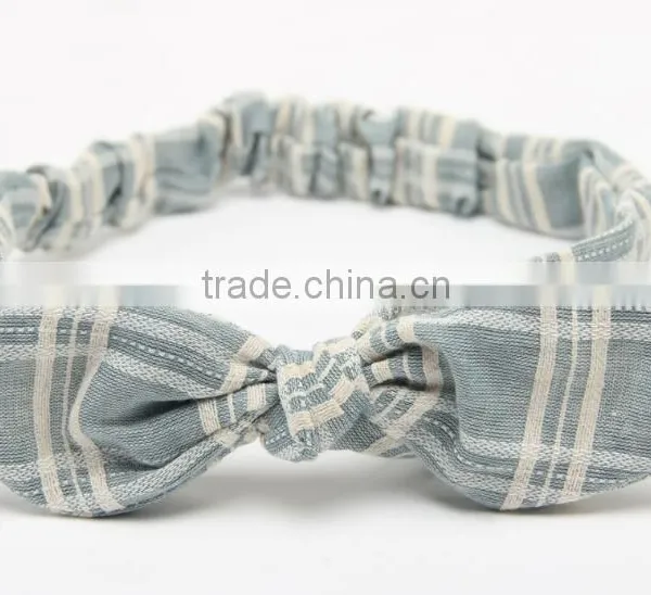 Plaid Yarn Dye Woven Fabric Headband for Kids photo-2