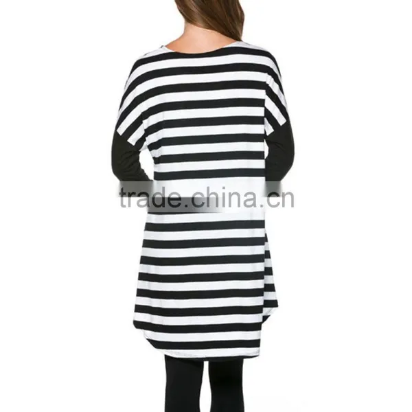 Fashion Clothing 2017 Printed Blouse Design Long Sleeve Casual Woman Blouse Stripe Blouse for Wholesale 2017 photo-4