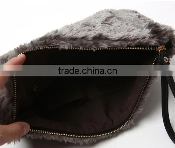 Fashion Ladies Long Chain Leather And Fur Handbags In Best Price Factory photo-3