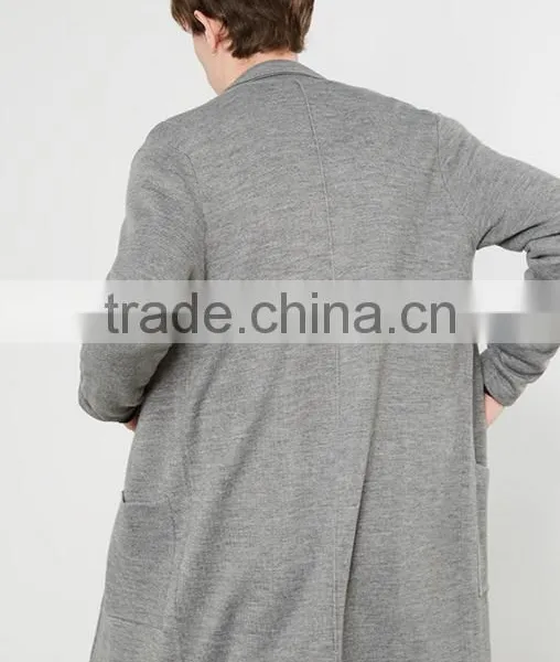 Best Selling Ordinary Gray Long Sweater Coat Cardigan for Men With Low Prices photo-4