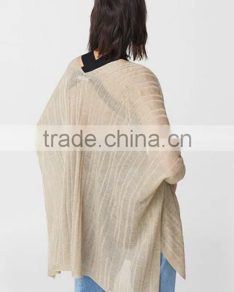 Women's Dolman Long Sleeve Loose Cashmere Knitted Thin Cardigan With Best Quality photo-4
